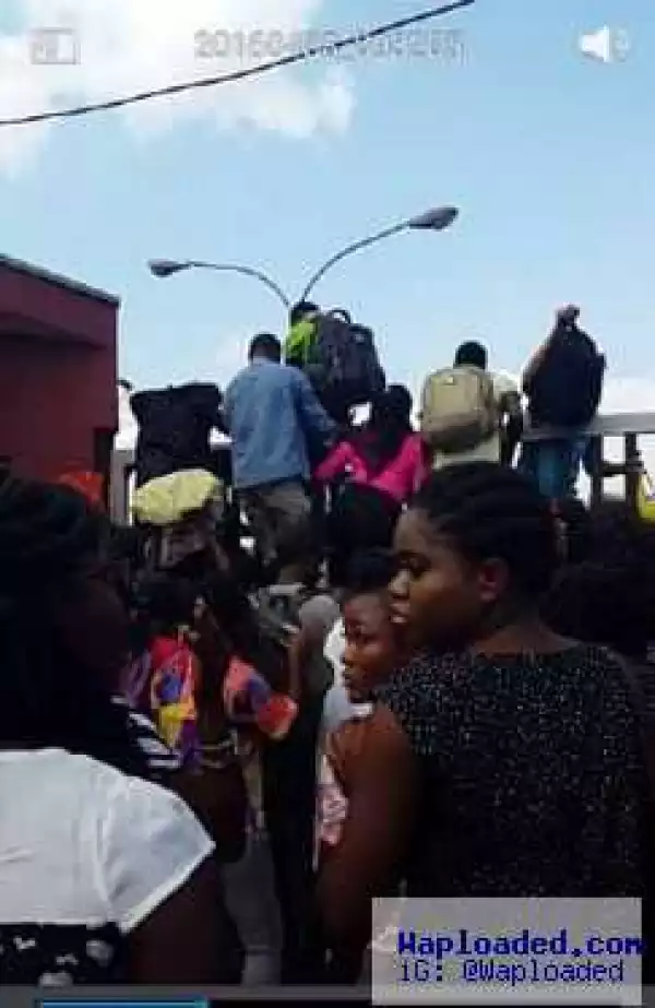 Pictures of UNILAG students forced to 